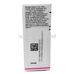 PATANOL Eye Drop (NE) 0.1% 5ml, Box information, Ingredients