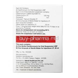 Claribid Oral Suspension, Clarithromycin composition