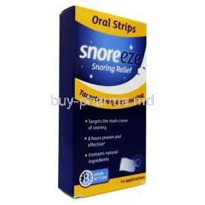 SNOREEZE Oral Strips (GB) 14 Applications, Box side view