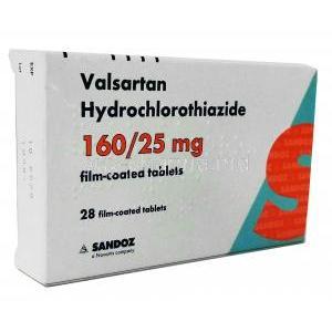 VALSARTAN  HCTZ (GB) 160mg + 25mg 28Tab, box side view