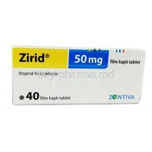 Zirid (NE) 50mg 40Tab, box, front view