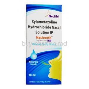 Nasosmooth Nasal Solution, Xylometazoline Hydrochloride 0.1% box front