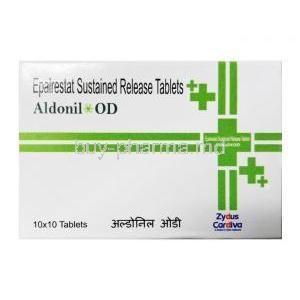 Aldonil OD, Epalrestat 150mg box front