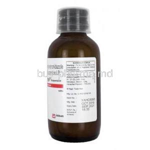 Flagyl Oral Suspension, Metronidazole bottle side