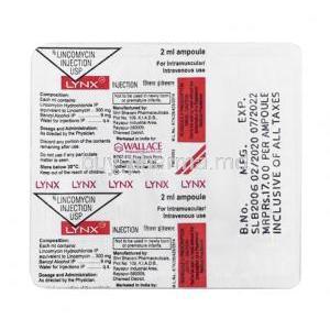 Lynx injection, Lincomycin 300mg composition