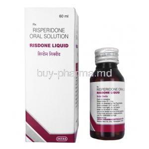 Risdone Liquid, Risperidone 60ml box and bottle