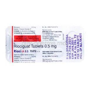 Riociguat, 0.5mg, 1mg, 1.5mg, 2mg, 2.5mg