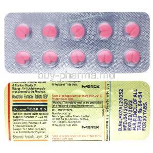 Concor, Bisoprolol Fumarate 2.5mg, Merck, blister pack