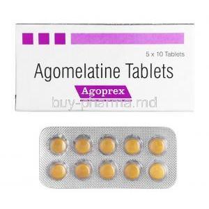 Agoprex,  Agomelatine box and tablet