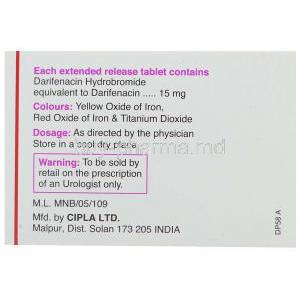 Versigard, Generic Enablex,  Darifenacin Composition