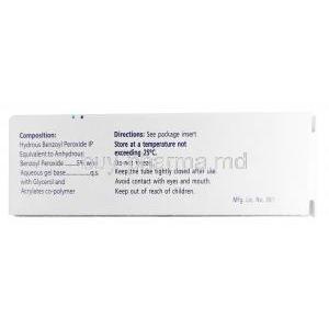 Benzac AC Gel, Benzoyl Peroxide 5% composition