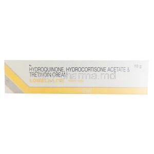 Lomela Lite Cream, Hydrocortisone 0.5%w/w/ Hydroquinone 2%w/w/ Tretinoin 0.025%w/w, 10g, Intas Pharma