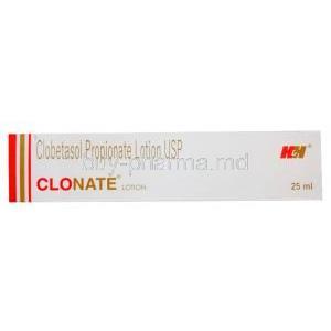 Clonate, Clobetasol lotion, 0.05%, Hegde & Hegde Pharmaceutica Llp, box information