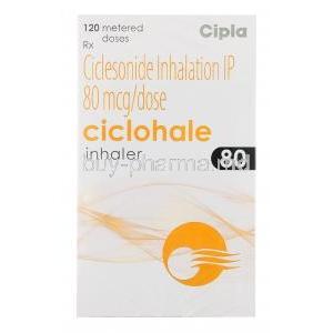 Ciclohale Inhaler, Ciclesonide 120 MD 80mcg, CiplaAC, box front presentation
