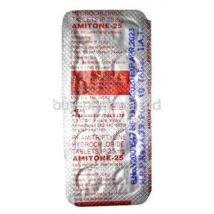 Amitone, Amitriptyline 25 mg tablet back