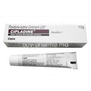 Cipladine Ointment, Povidone Iodine 5% 10g tube back