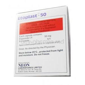 Etoplast, Etoposide 50mg composition