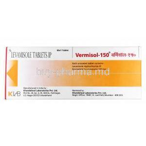 Vermisol, Levamisole 150mg box