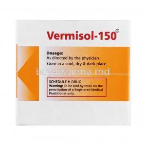 Vermisol, Levamisole 150mg box side