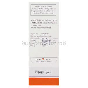 Tenormin 100 mg manufacturer information