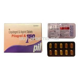 Pilogrel-A, Aspirin and Clopidogrel box and tablet