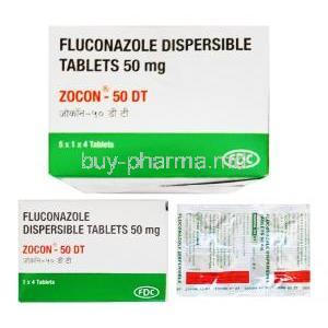 Zocon DT, Fluconazole 50mg  box and tablet