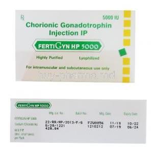 Fertigyn HP 5000 Injection, Human chorionic gonadotropin box