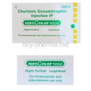 Fertigyn HP 5000 Injection, Human chorionic gonadotropin box presentation