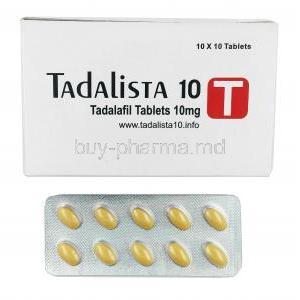 TADALISTA 10mg, Tadalafil, Box, sheet