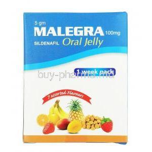 MALEGRA Oral Jelly, Sildenafil 100mg, box
