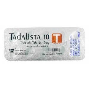 TADALISTA 10, Tadalafil 10mg, Sheet information