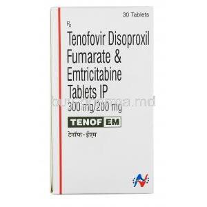 TENOF EM,Tenofovir Disoprixil 300mg / Emtricitabine 200mg, Box