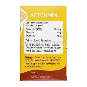 Actcumin, Curcumin/ Piperine composition