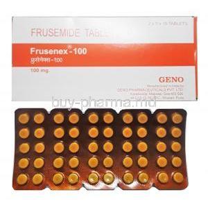 Frusenex, Furosemide 100mg box and tablet