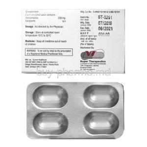 Voriot, Voriconazole 200mg box back