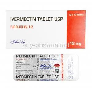 Iverjohn, Ivermectin 12 mg box and tablet