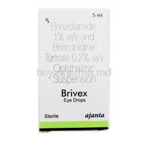Brivex Eye Drop, Brinzolamide 1%, Brimonidine 0.2%, 5ml, box front