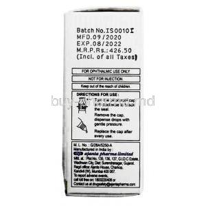 Brivex Eye Drop, Brinzolamide 1%, Brimonidine 0.2%, 5ml, box information, Manufacturer, usage, batch number, mnf and exp date