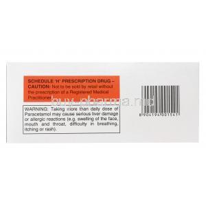 Hifenac P, Aceclofenac and Paracetamol box back