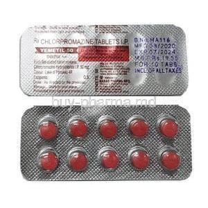 Yemetil, Chlorpromazine 50 mg tablet