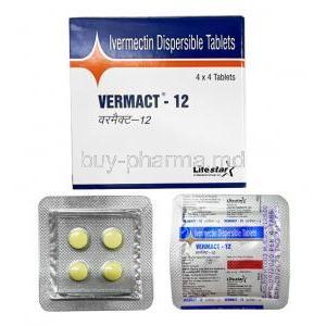 Vermact, Ivermectin 12mg box and tablet