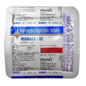 Vermact, Ivermectin 12mg tablet back