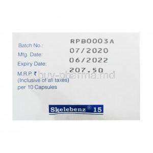 Skelebenz, Cyclobenzaprine 15 mg box side