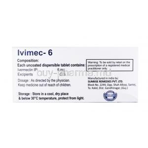 Ivimec, Ivermectin 6mg composition