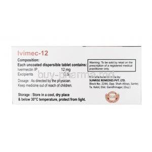 Ivimec, Ivermectin 12mg composition