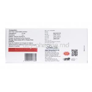 Daflora, Dapagliflozin 10mg composition