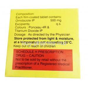 Ornida, Ornidazole 500mg composition