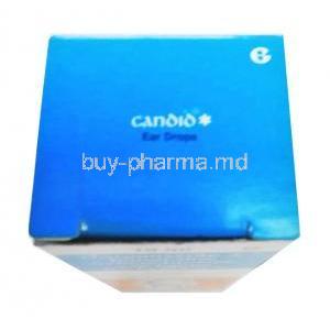 Candid Ear Drop, Lidocaine and Clotrimazole 10ml box top