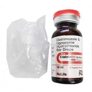 New Clotrin-AC Ear Drop, Lidocaine Clotrimazole box and bottle