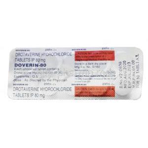 Doverin, Drotaverine 80mg tablet back